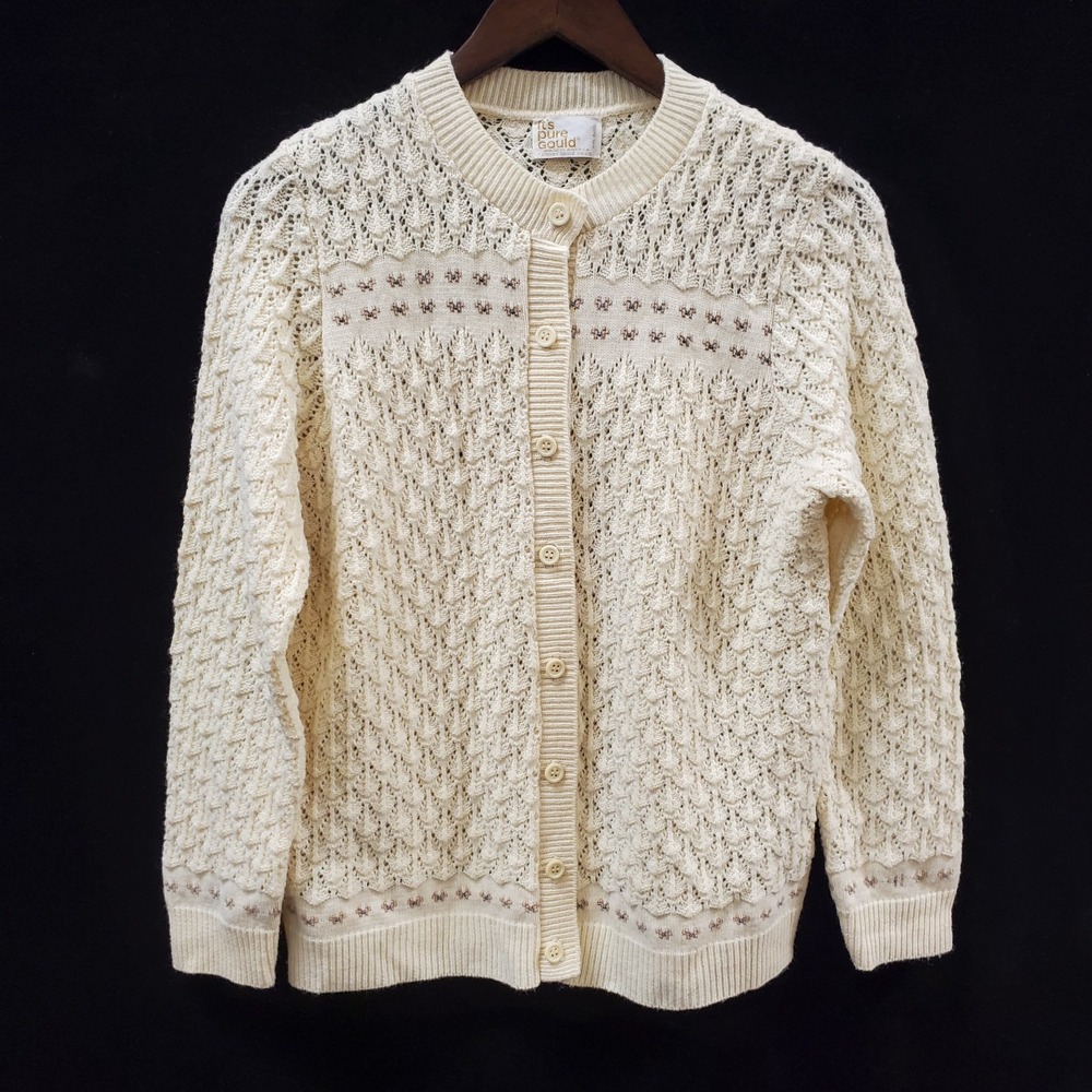 Vintage Its Pure Gould Womens 70S Australia Cottagecore‎ Cardigan Size L Petite